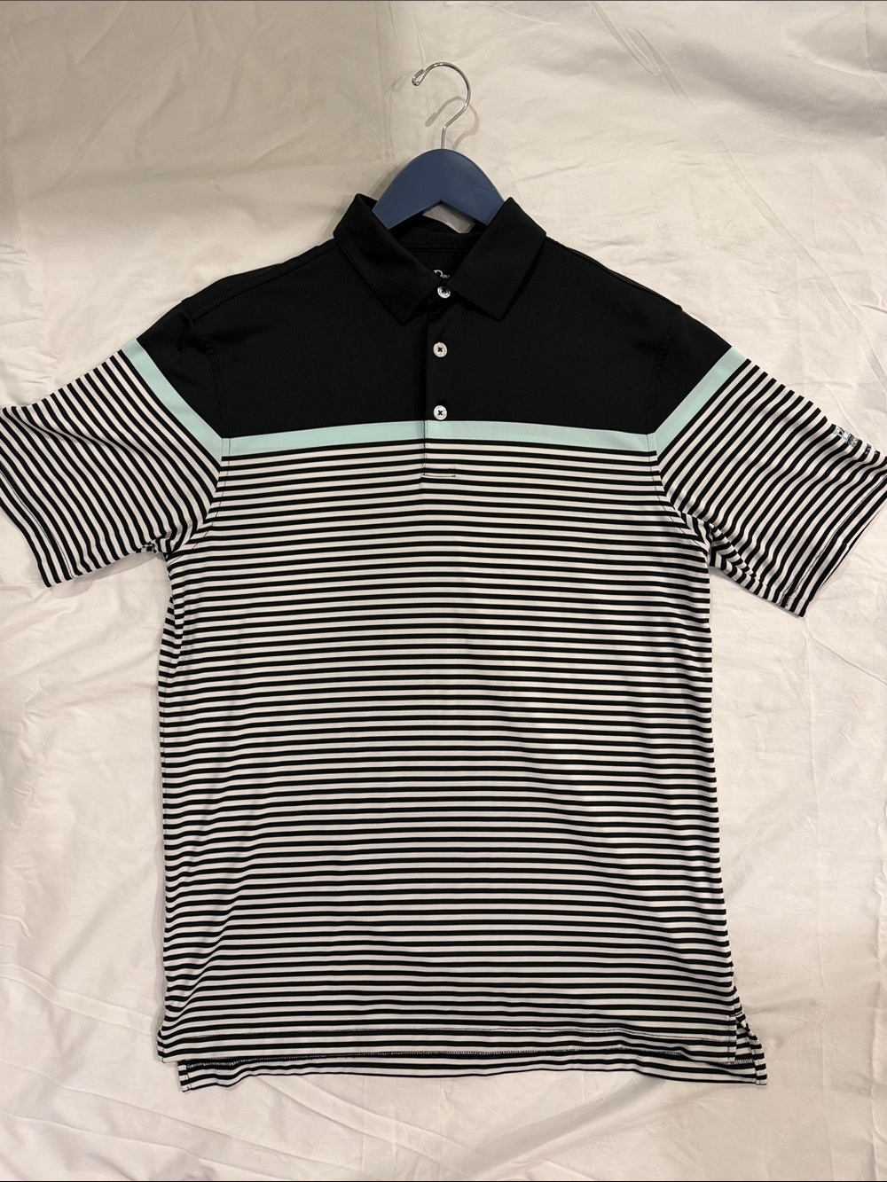 Las Vegas Paiute Men's Black & White Polo - Straight Down Golf